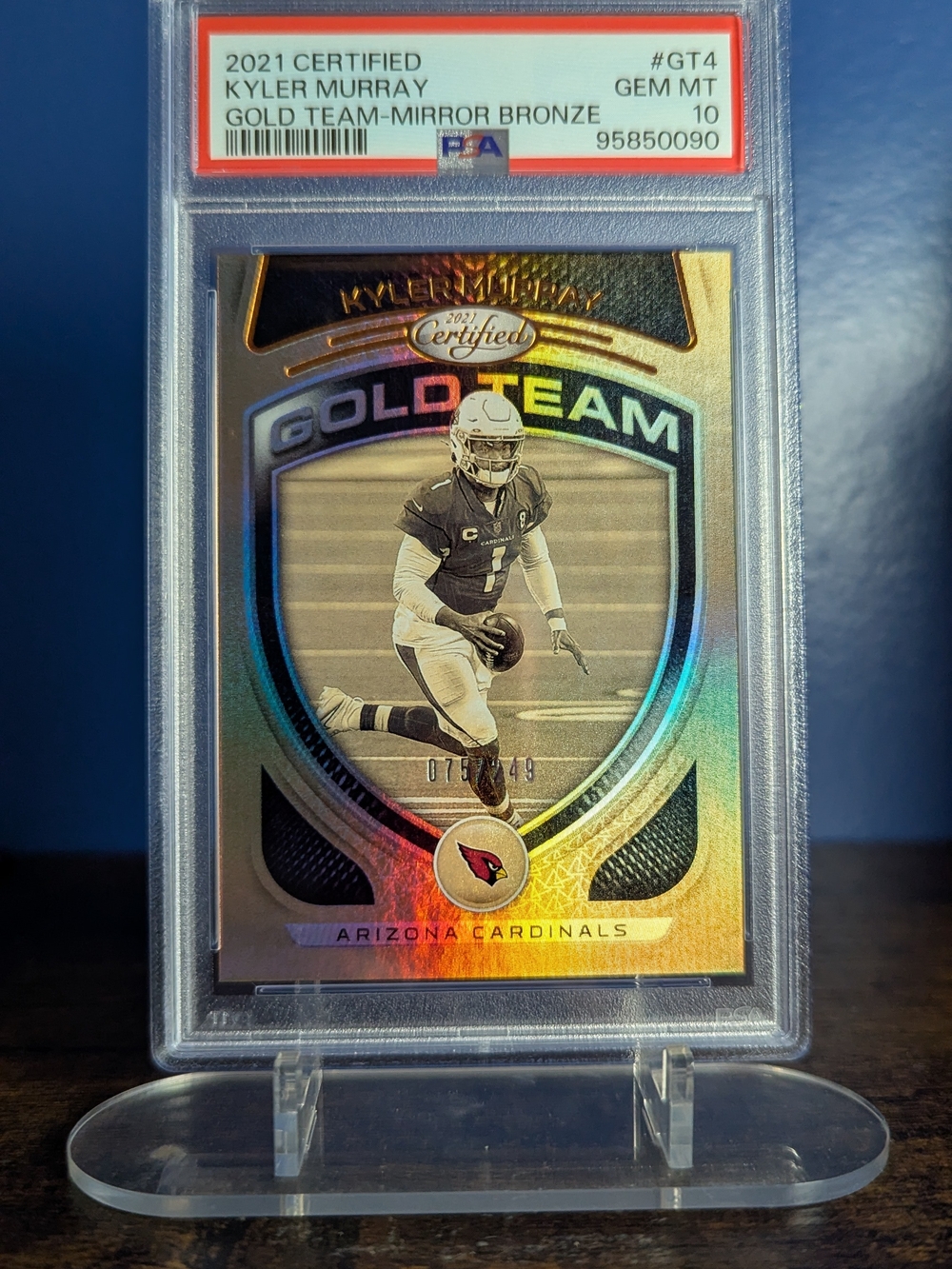 2021 Panini Certified Kyler Murray Gold Team-Mirror Bronze #GT-4 GEM MINT PSA 10